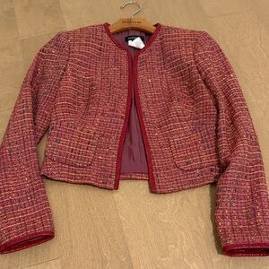 Bebe Women's Red Tweed Jacket size 2